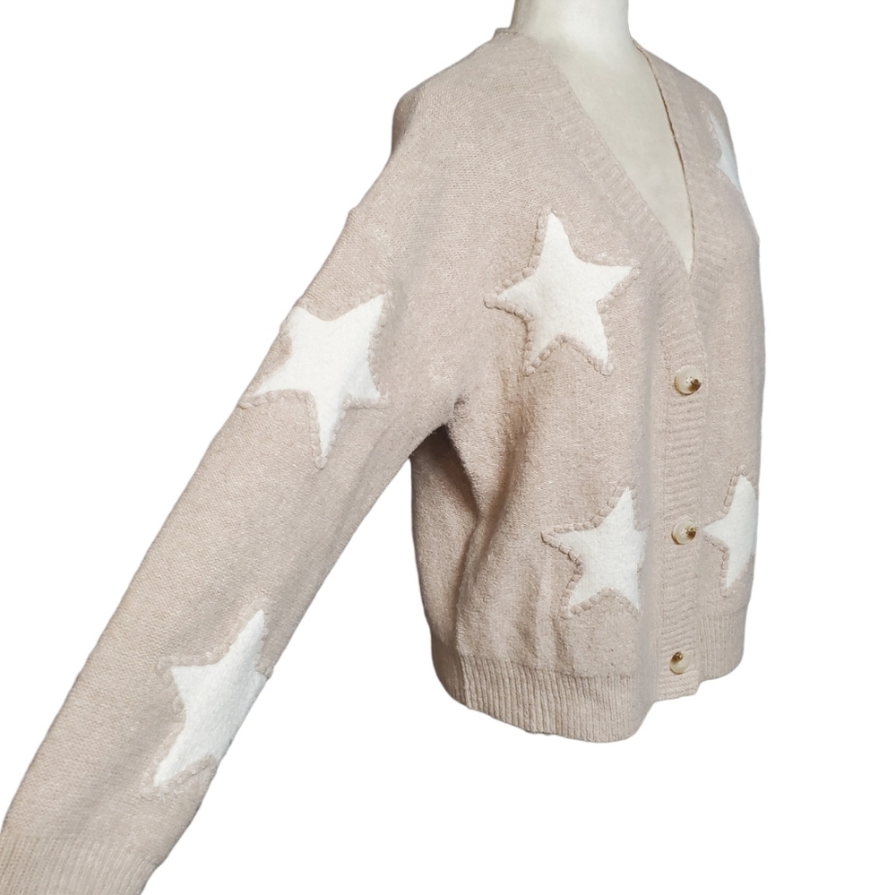 Threaded Leaf Womens Star Patterned Button Down S… - image 4